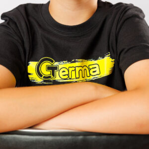 Majica GERMA z rumenim logotipom, 100 % bombaž, udobna