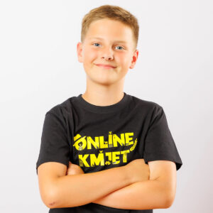 Majica Online Kmjet z rumenim napisom, iz 100 % bombaža, za sproščen podeželski stil